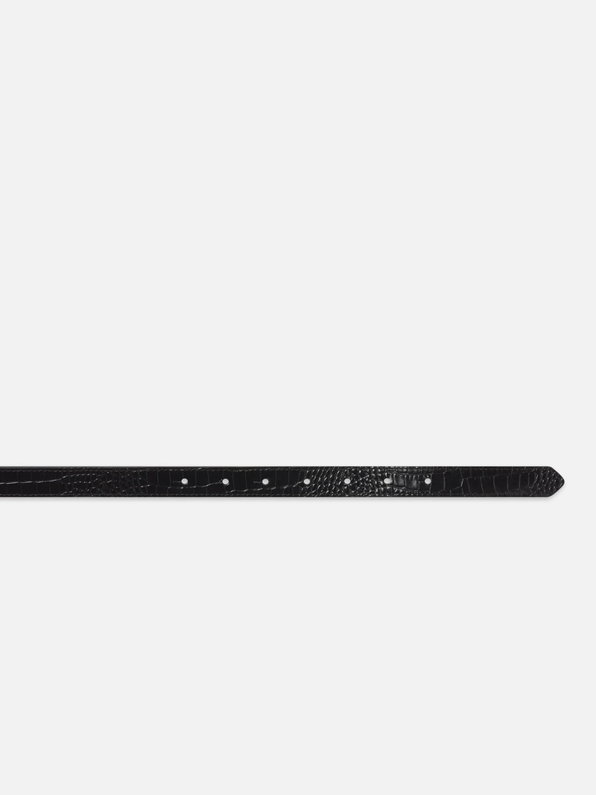 Angular Buckle Belt in Black Croc