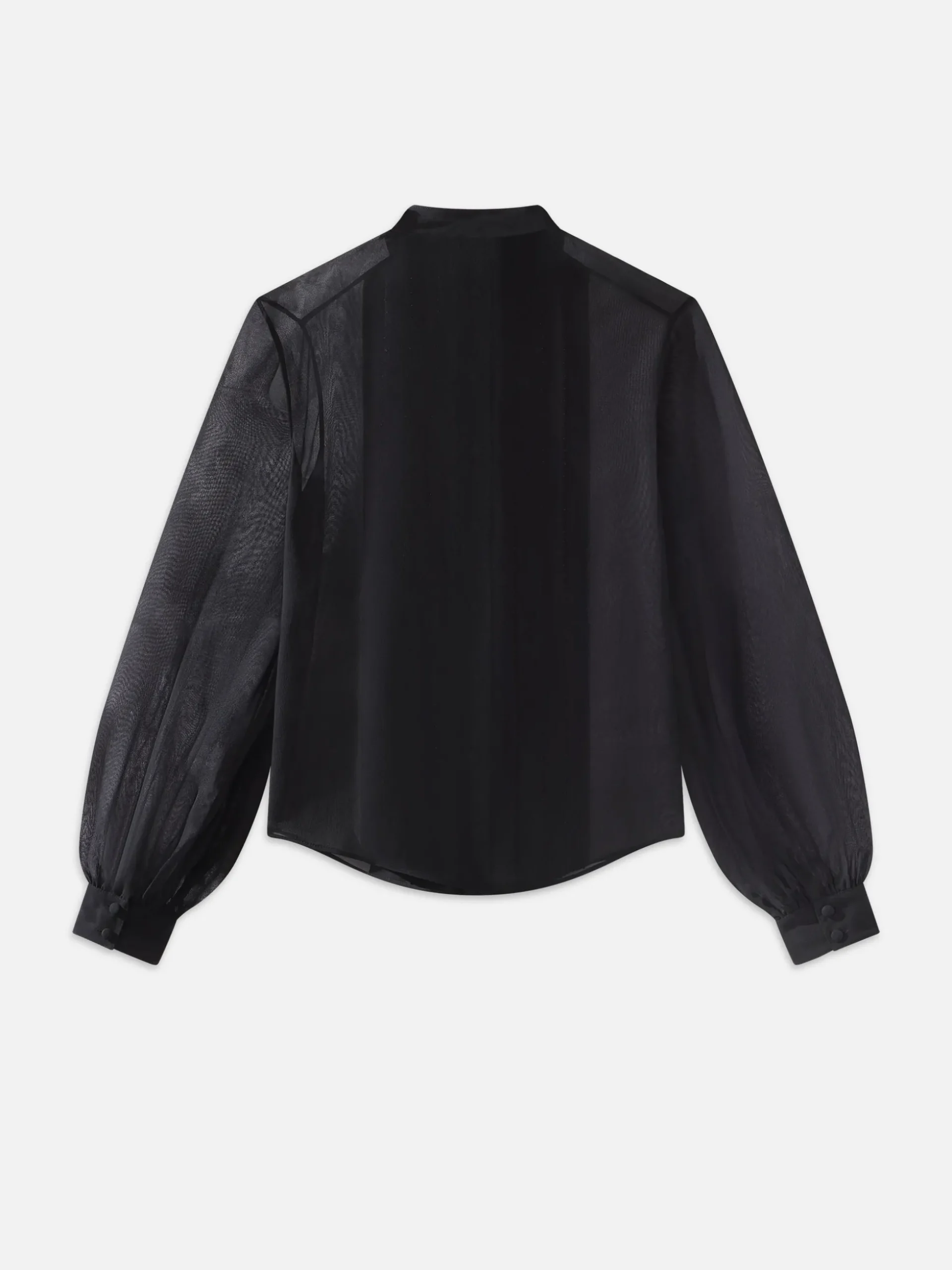 Beaded Collarless Blouse in Black