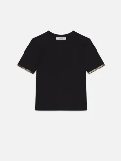 Beaded Tee in Black