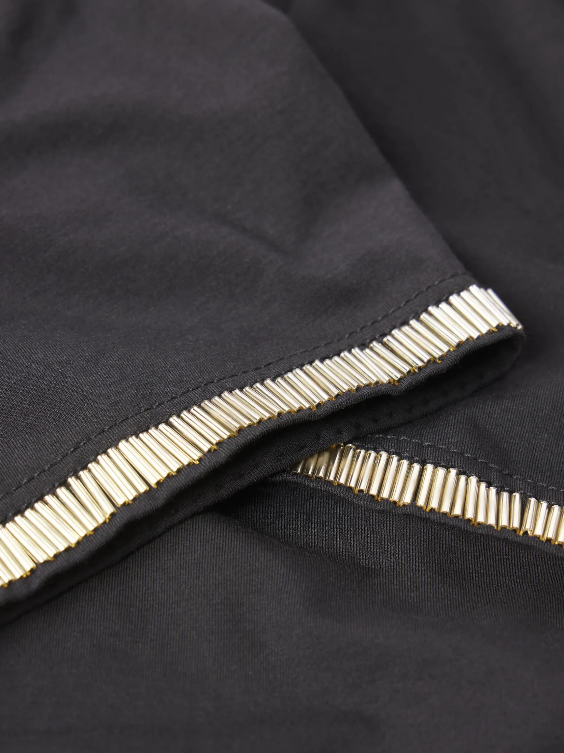 Beaded Tee in Black