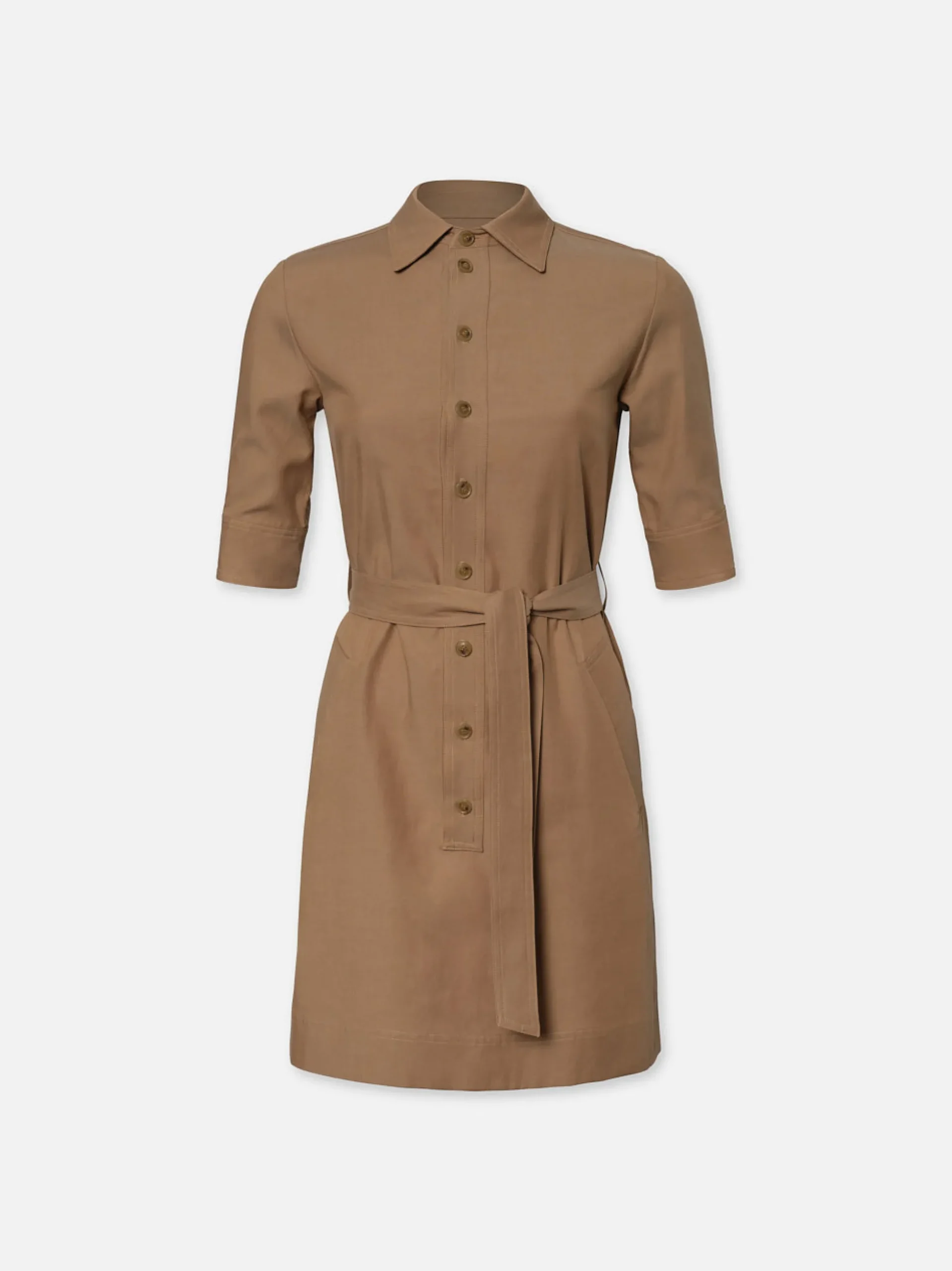 Belted Trench Dress in Khaki