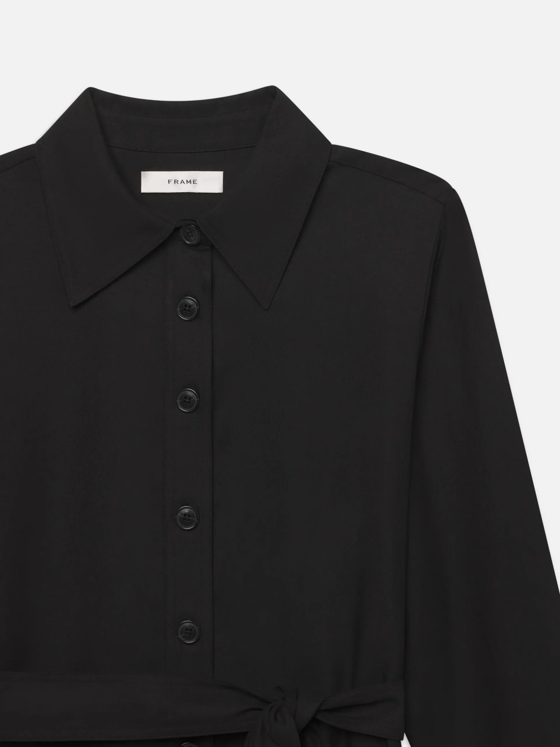Belted Trench Long Sleeve Dress in Black