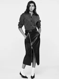 Biker Pencil Skirt in Black
