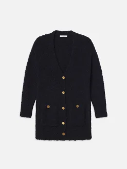 Boyfriend Boucle Cardi in Navy