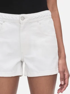 Braided Waistband Short in White