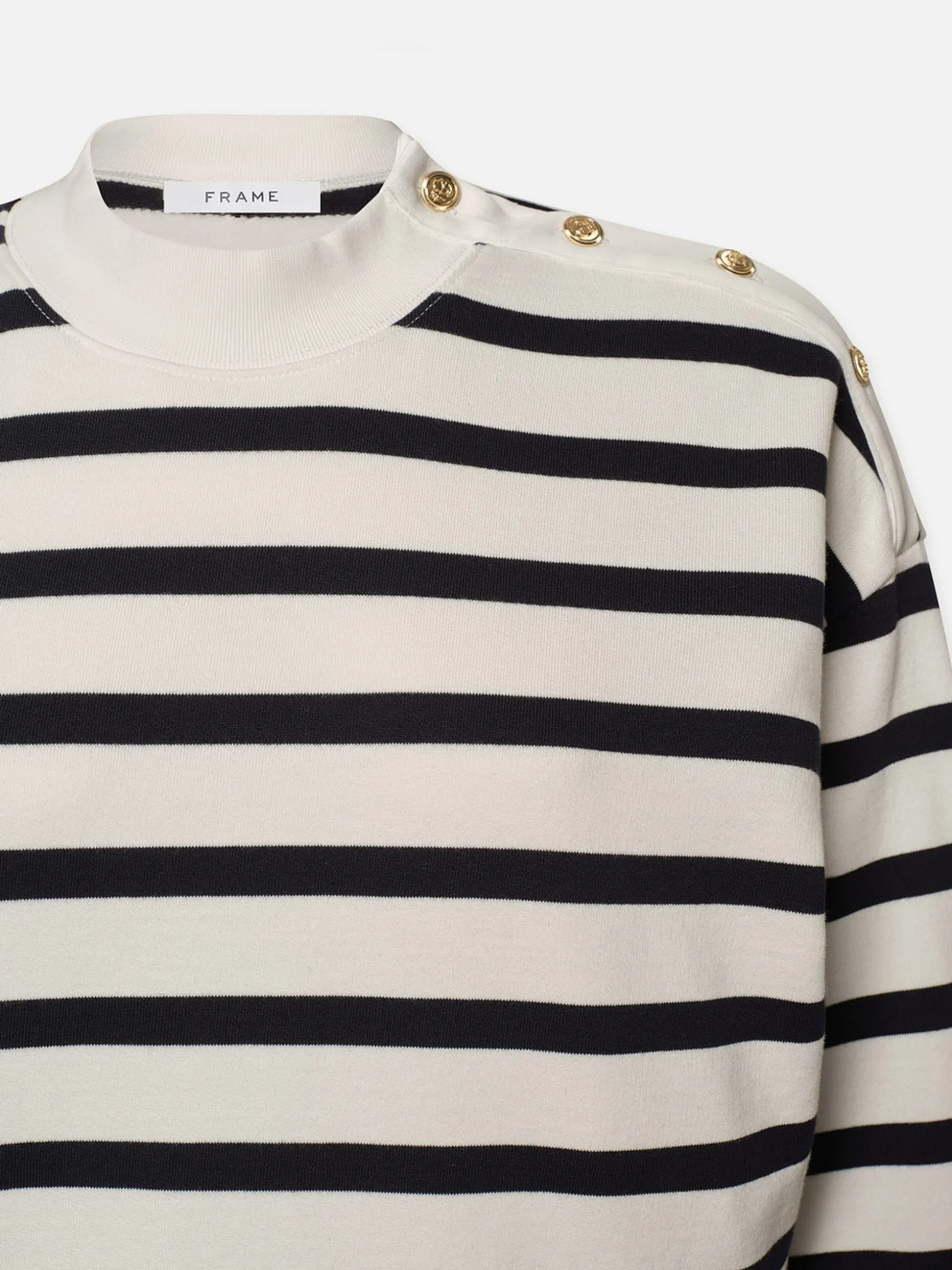 Button Detail Sweatshirt in Navy Multi