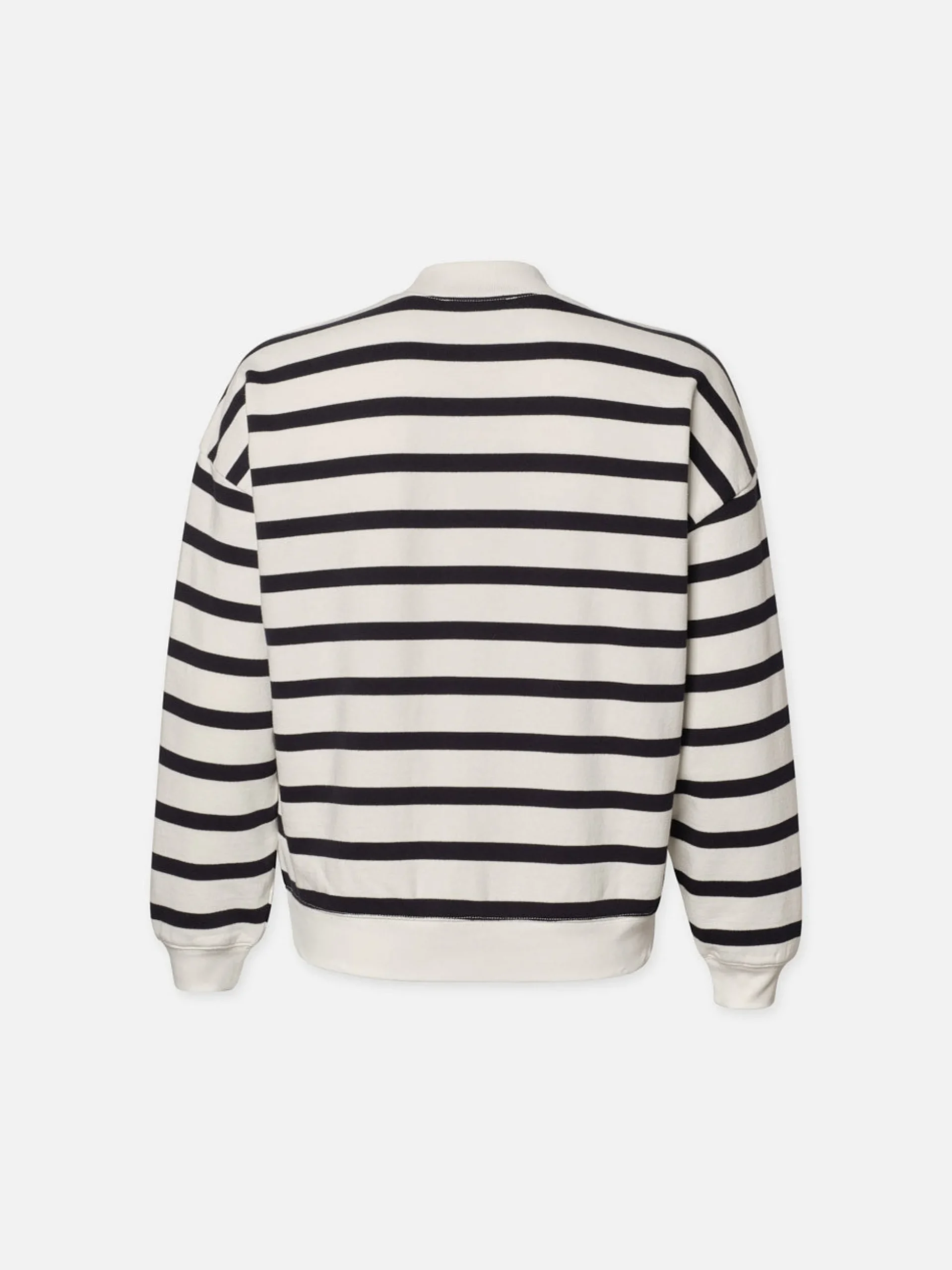 Button Detail Sweatshirt in Navy Multi
