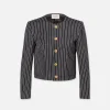 Button Front Jacket in Dark Navy Multi