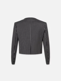 Button Front Jacket in Dark Navy Multi
