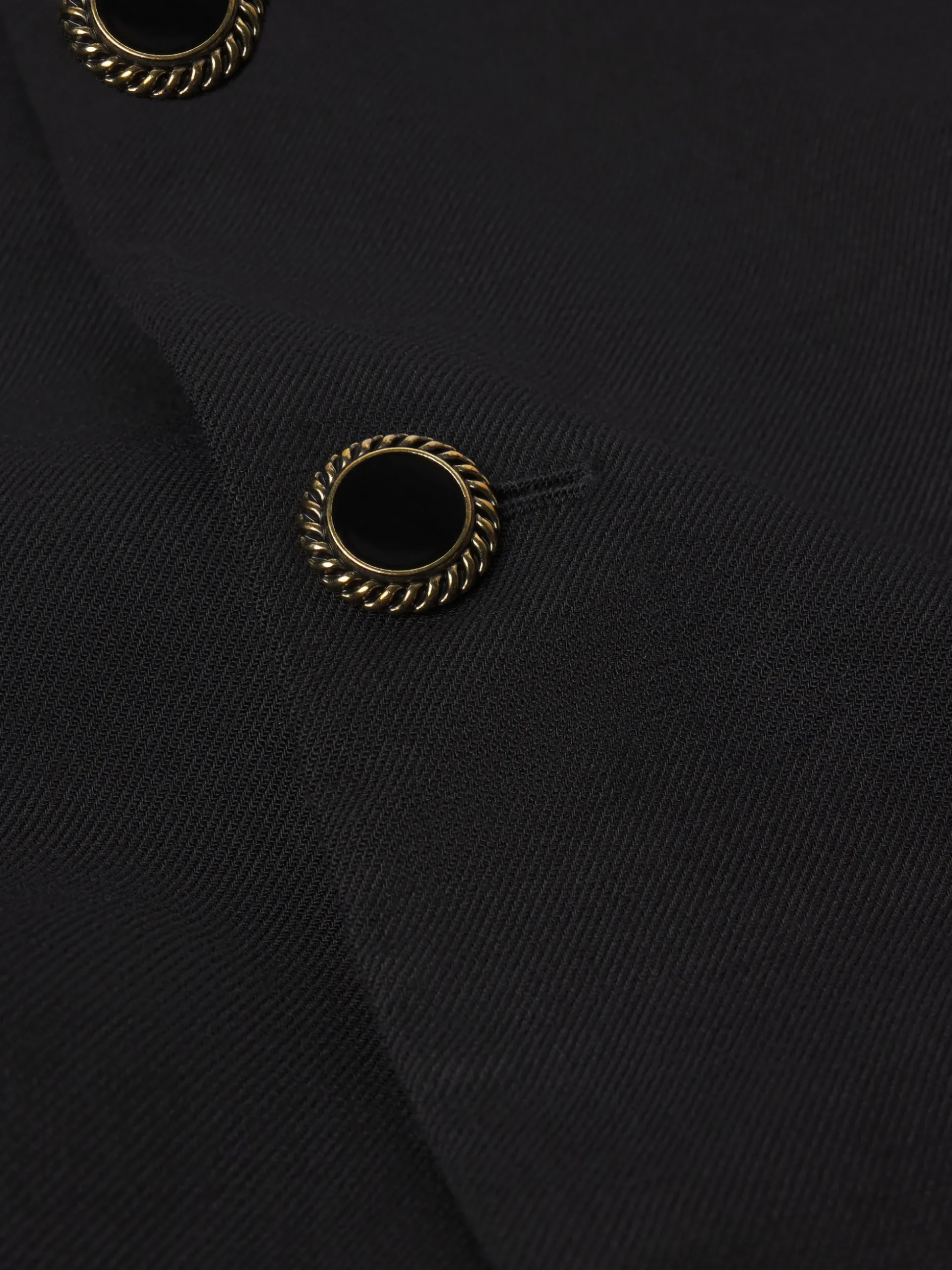 Button Front Suiting Dress in Black