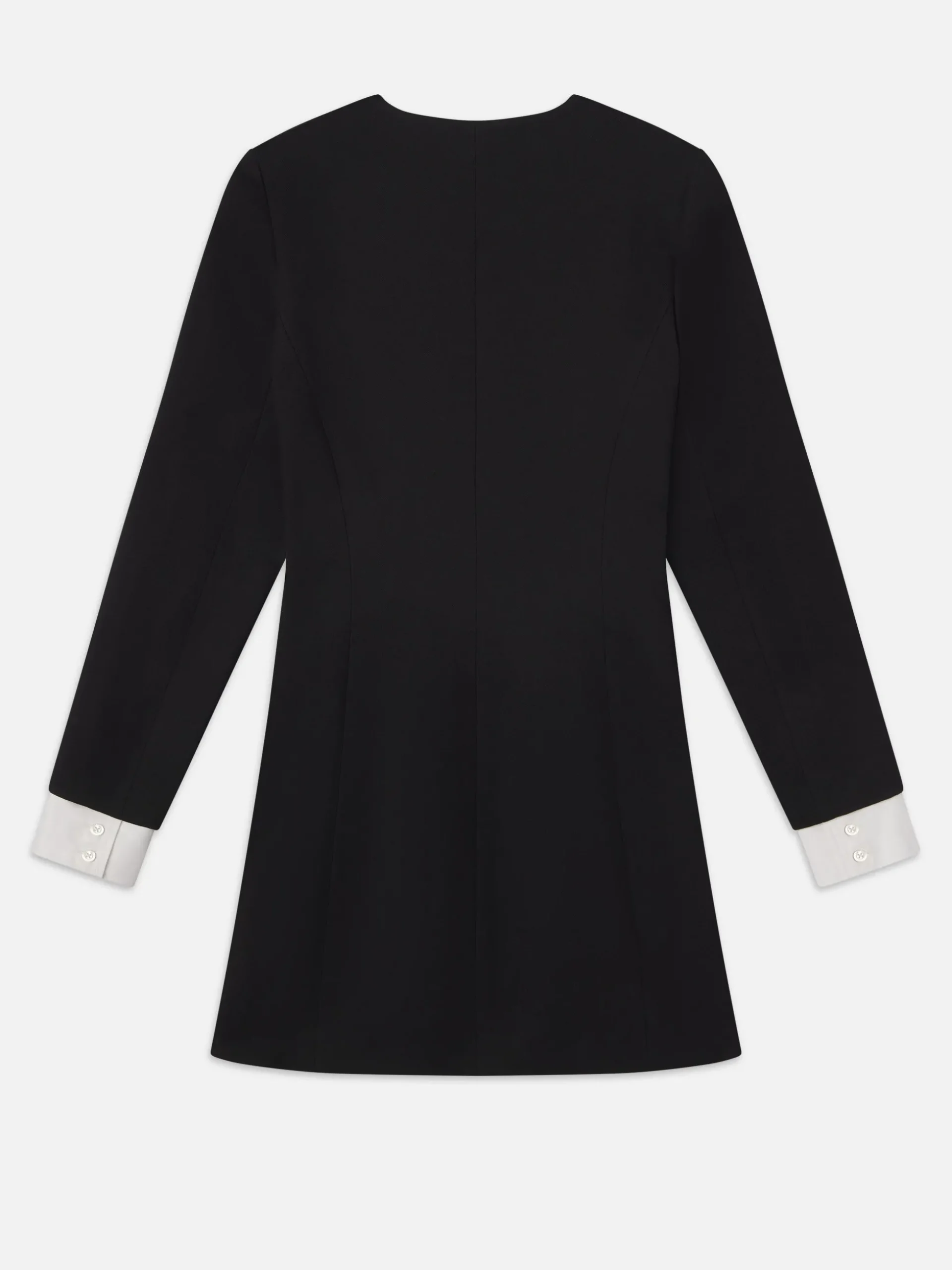 Button Front Suiting Dress in Black