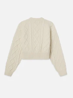 Cable Cardi in Cream