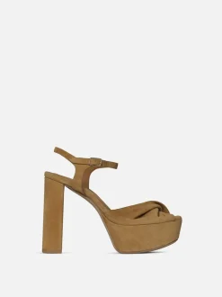 Camille Platform Heel in Tan