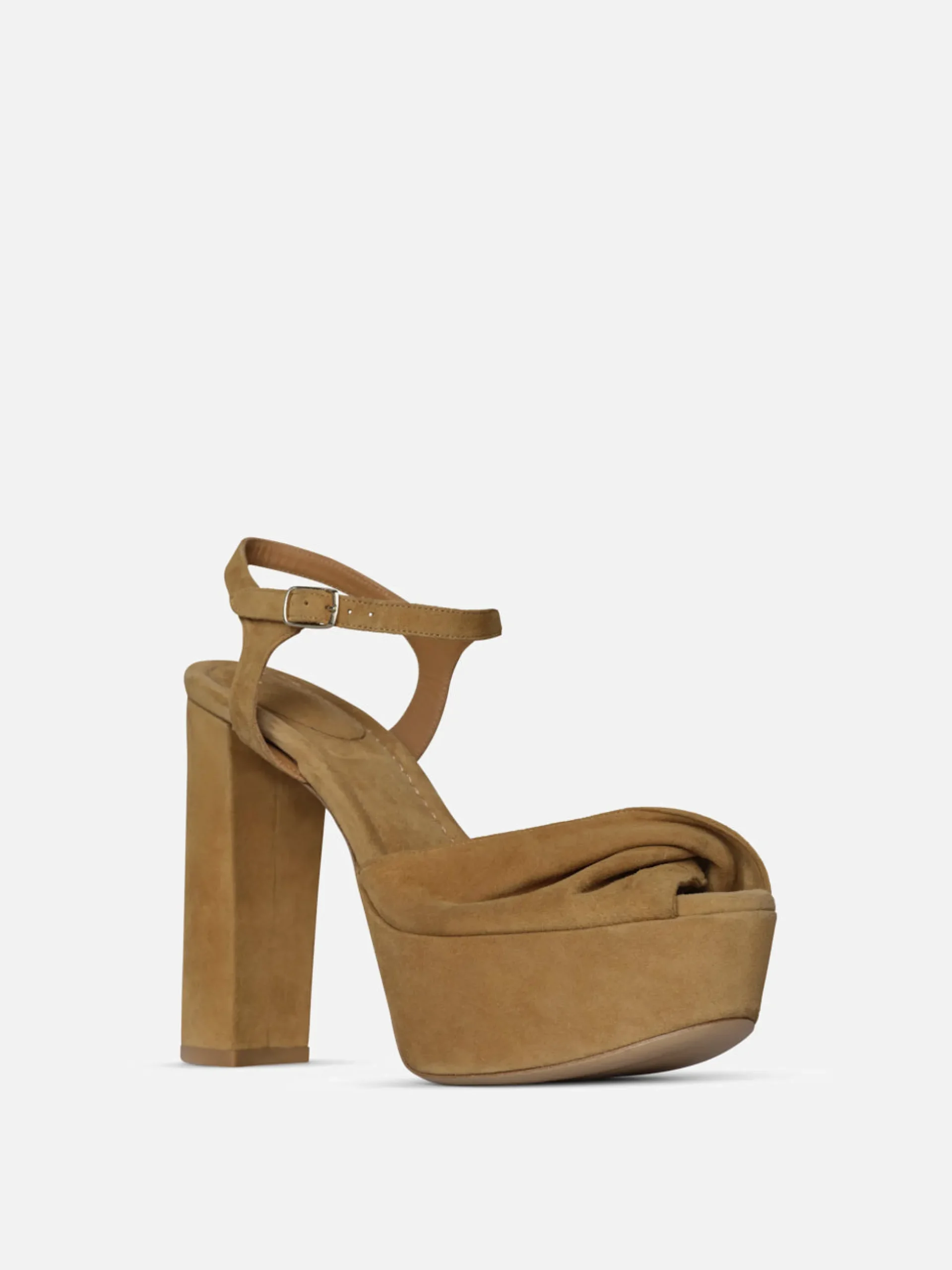 Camille Platform Heel in Tan
