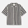 Camp Collar Shirt in Navy Stripe