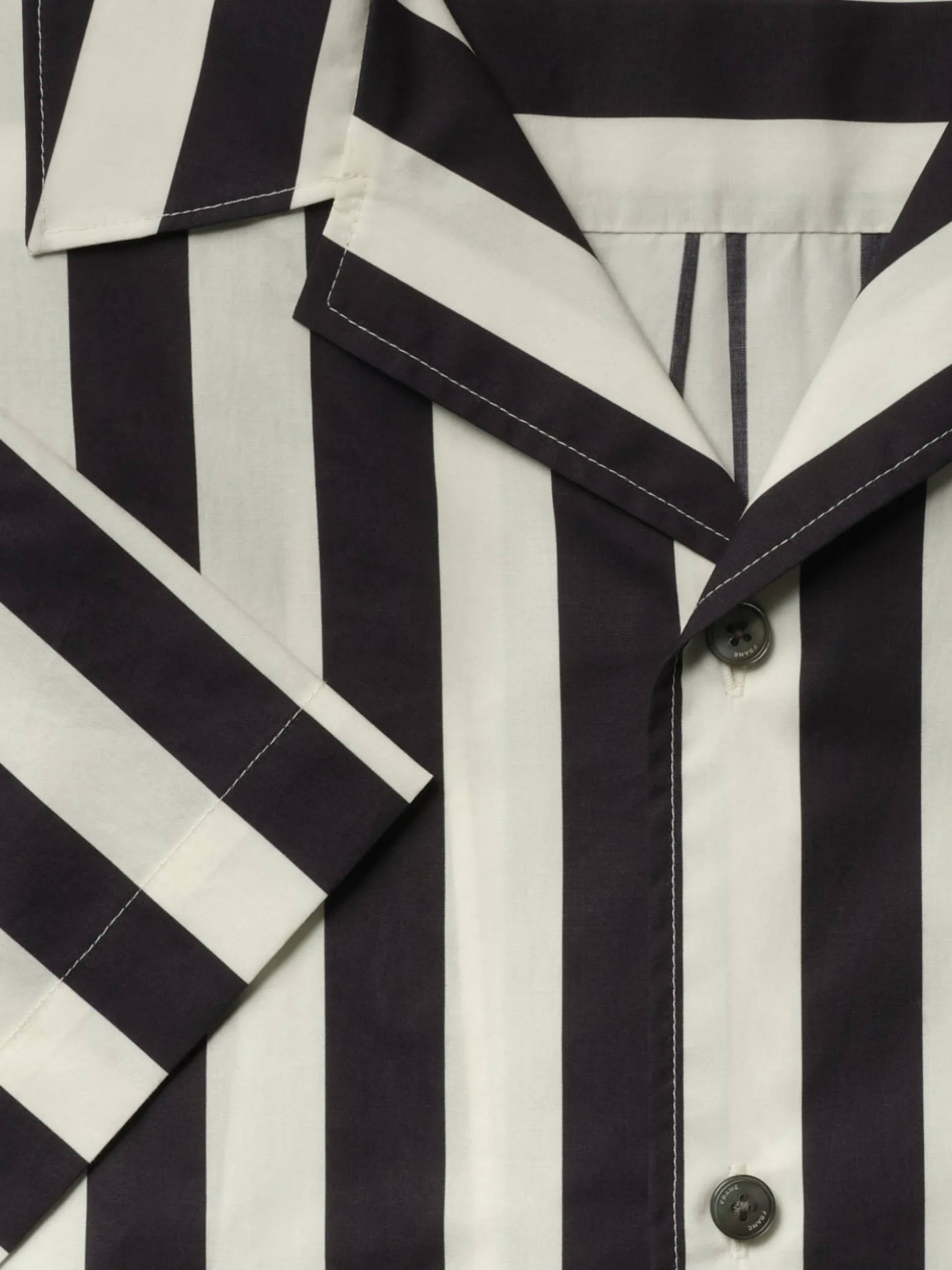 Camp Collar Shirt in Navy Stripe