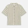 Camp Collar Shirt in Smoke Beige Stripe