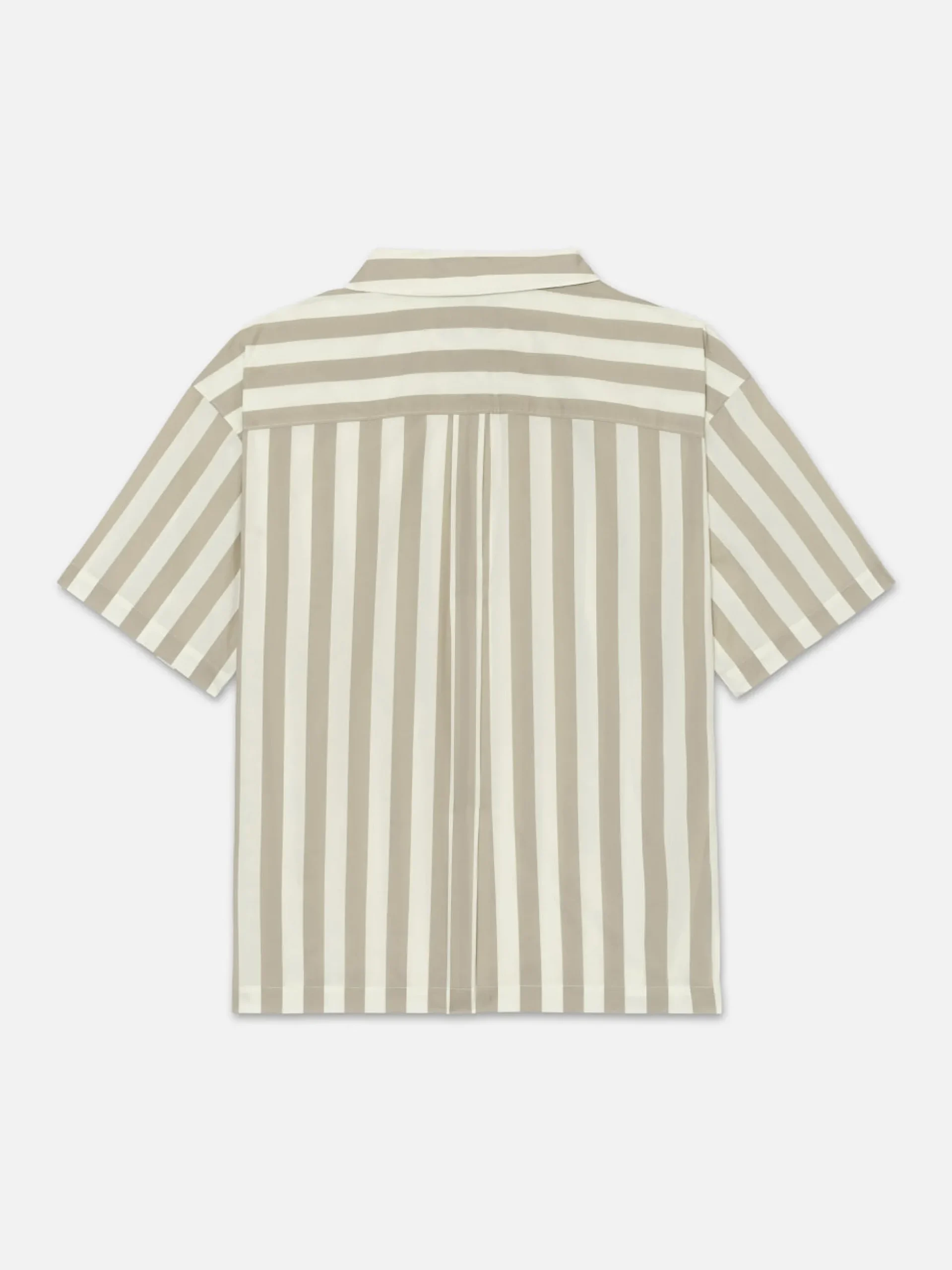Camp Collar Shirt in Smoke Beige Stripe