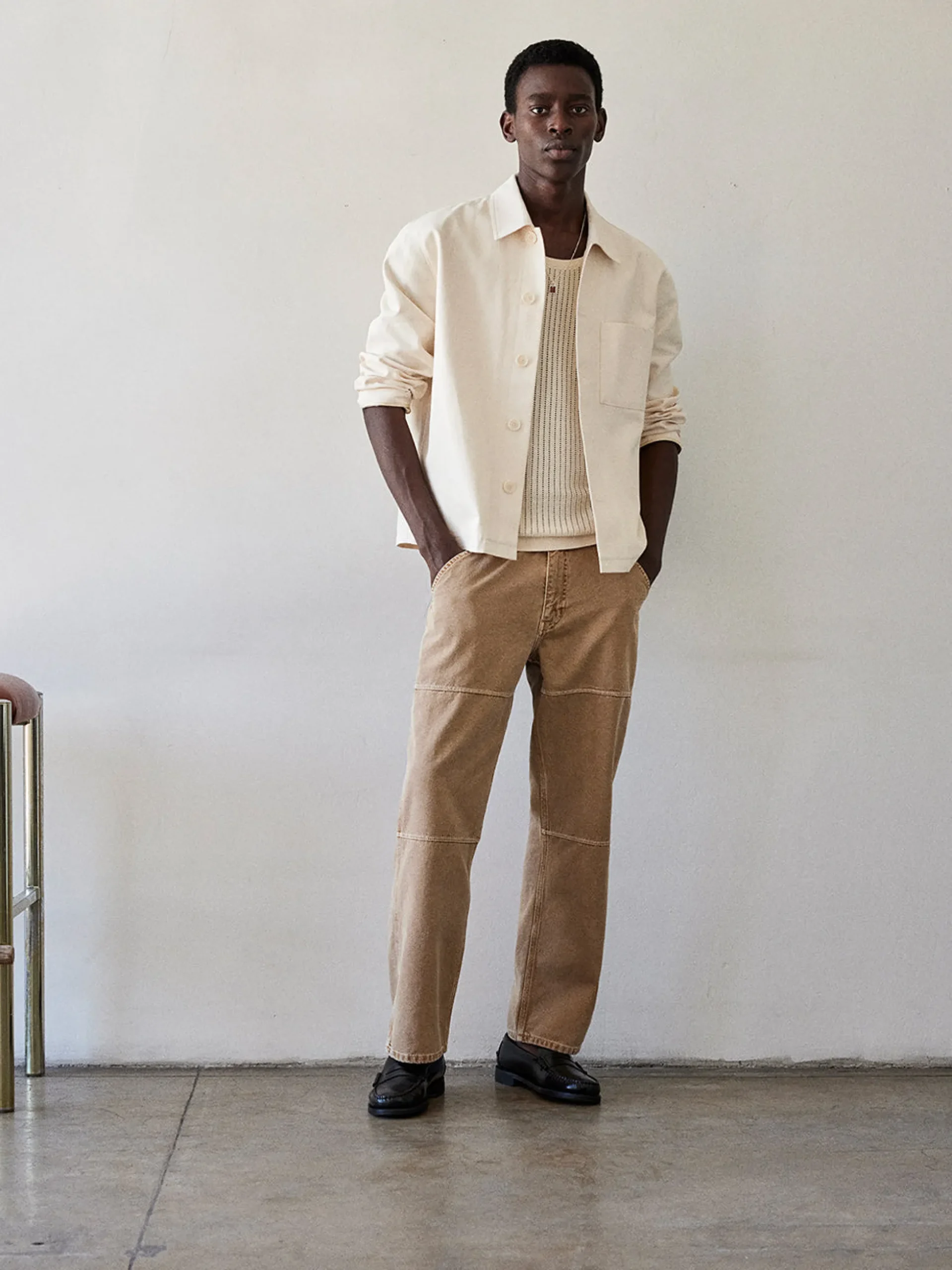 Canvas Workwear Pant in Dusty Khaki
