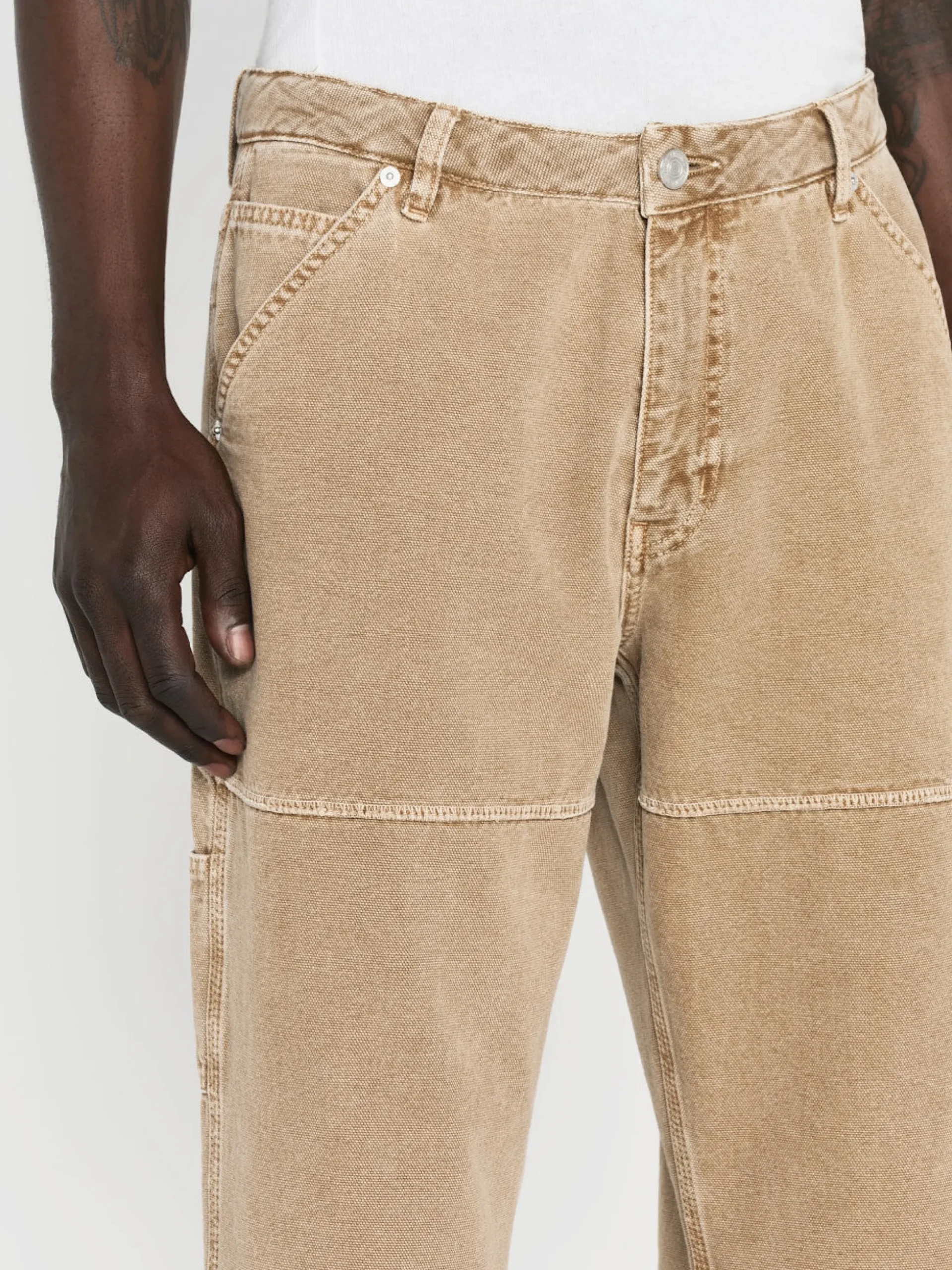 Canvas Workwear Pant in Dusty Khaki