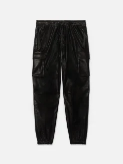 Cargo Leather Pant in Noir