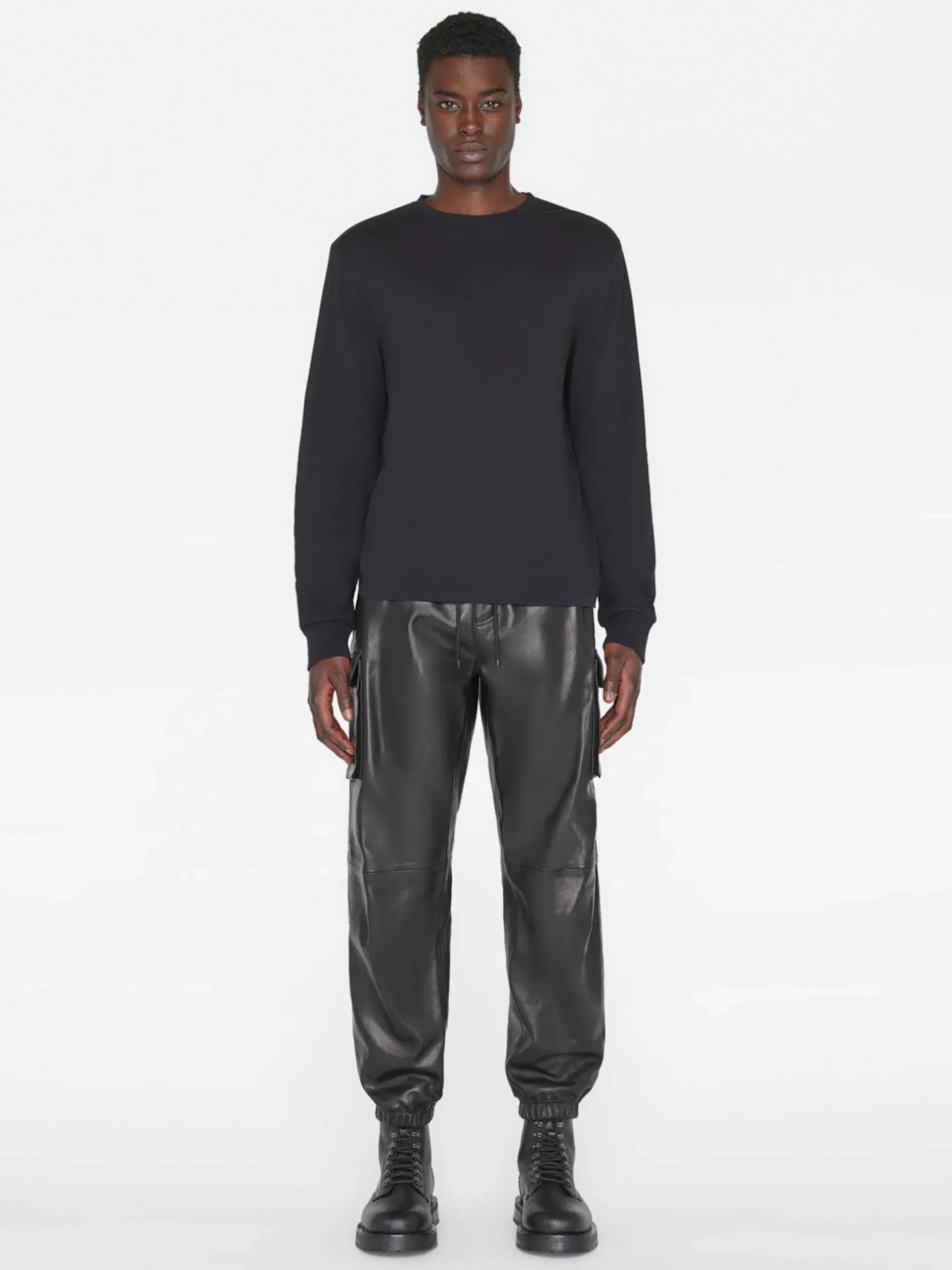 Cargo Leather Pant in Noir