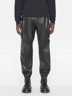 Cargo Leather Pant in Noir