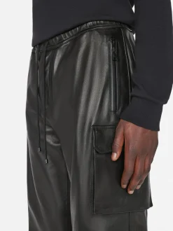 Cargo Leather Pant in Noir