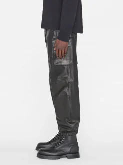 Cargo Leather Pant in Noir