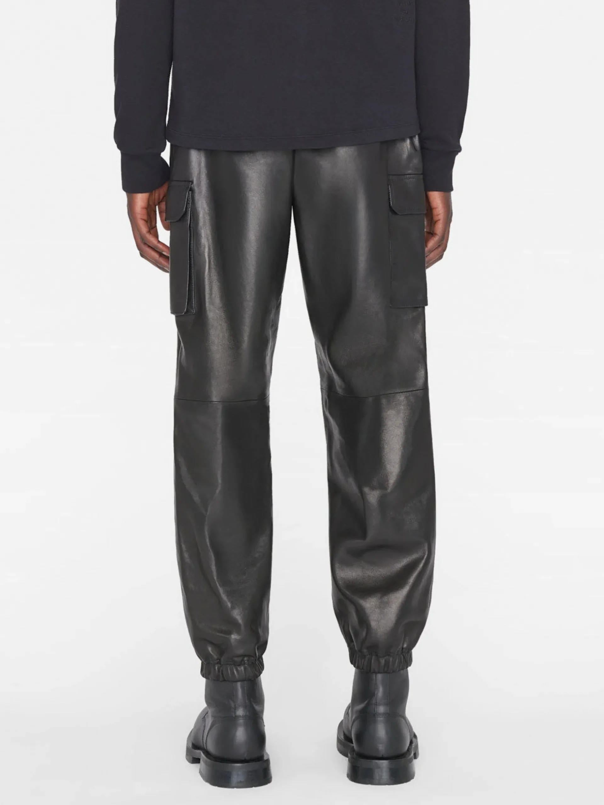 Cargo Leather Pant in Noir