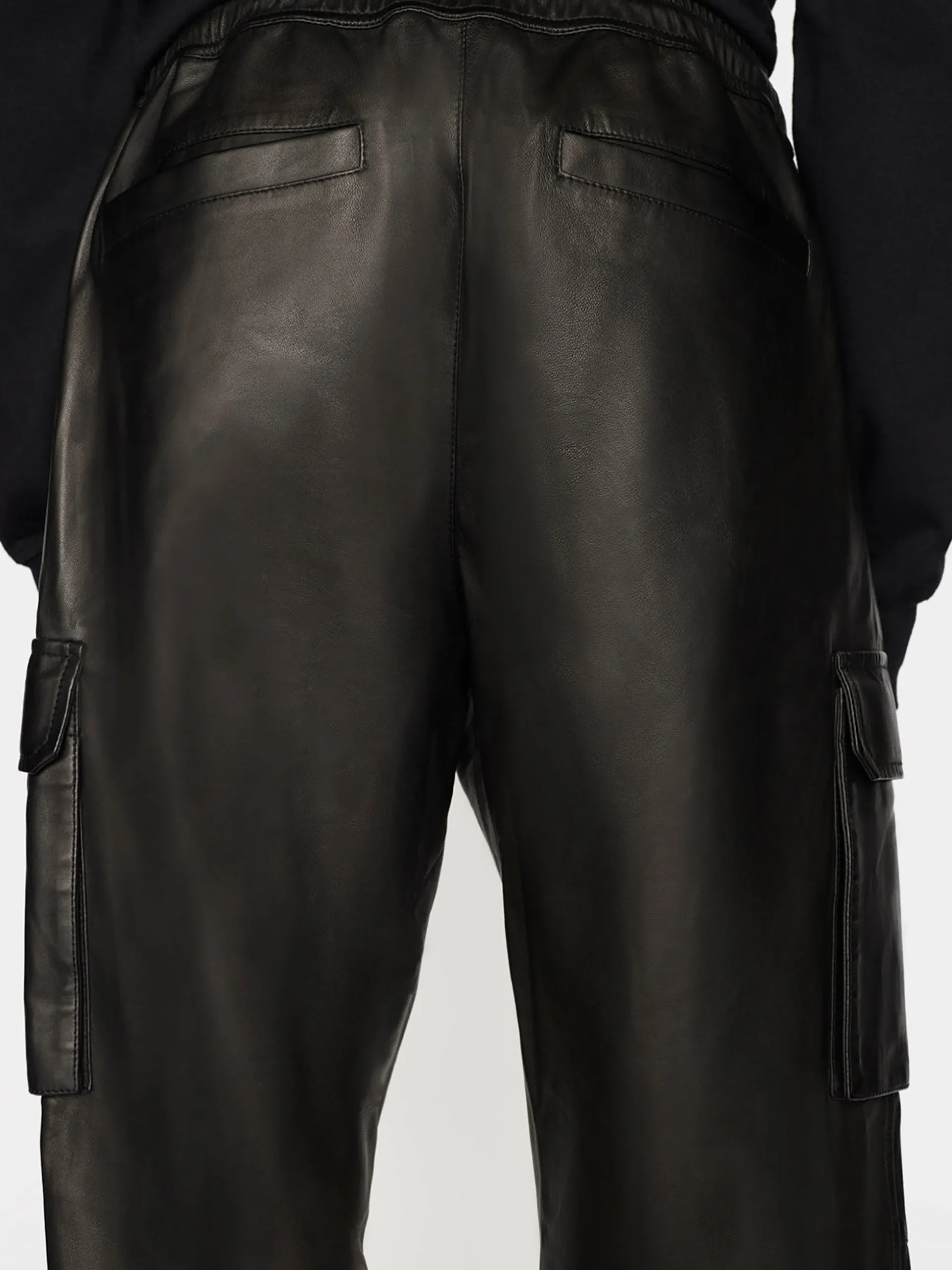 Cargo Leather Pant in Noir