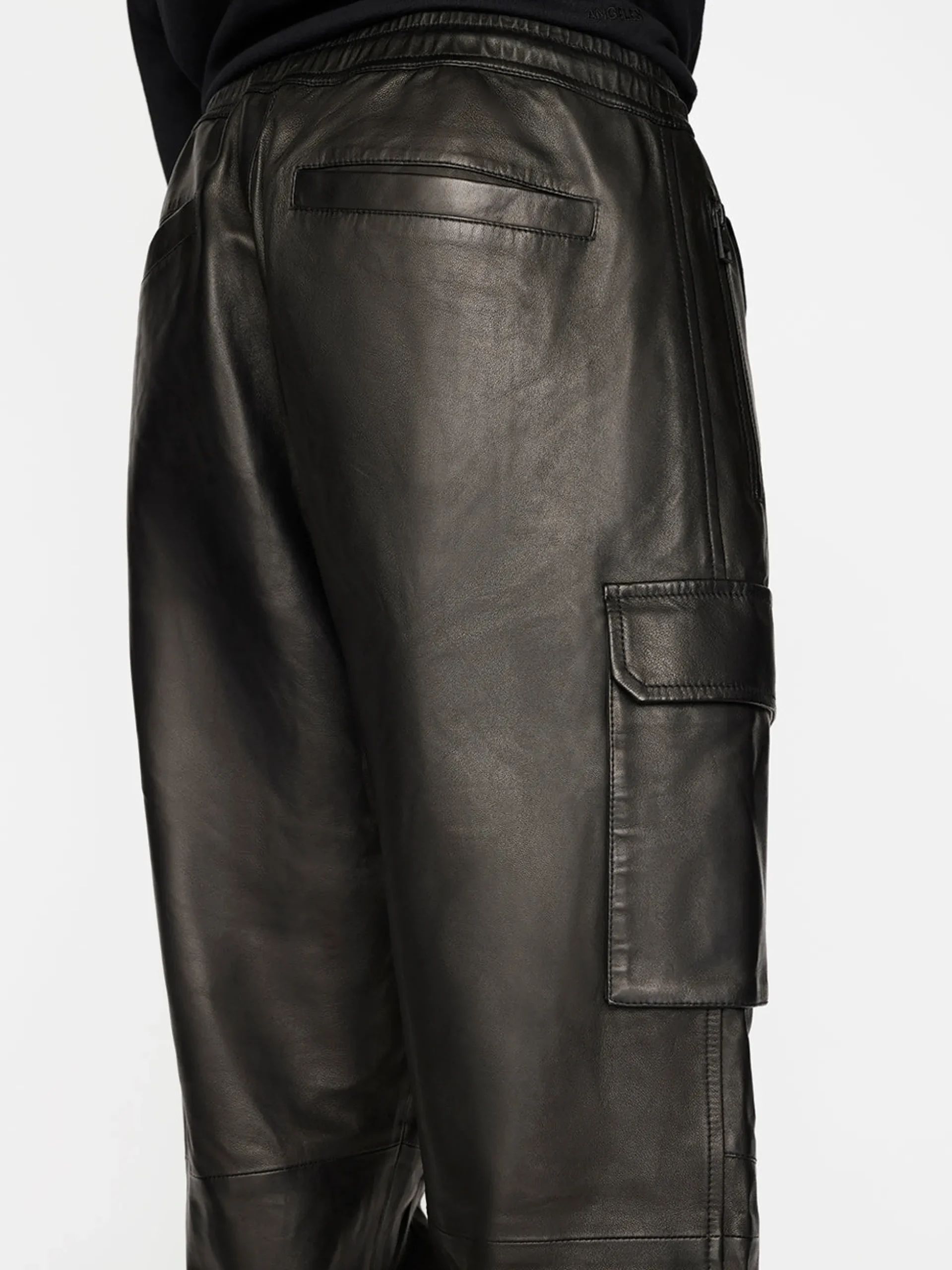 Cargo Leather Pant in Noir