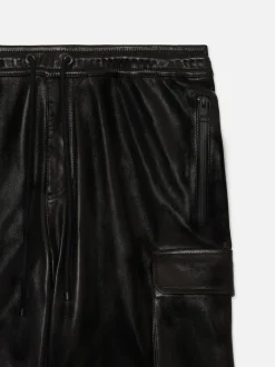 Cargo Leather Pant in Noir