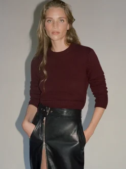 Cashmere Clean Crew in Deep Burgundy