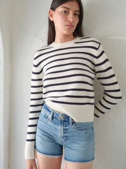 Cashmere Clean Crew in Navy Multi