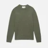 Cashmere Crewneck Sweater in Khaki Green