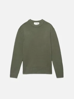 Cashmere Crewneck Sweater in Khaki Green
