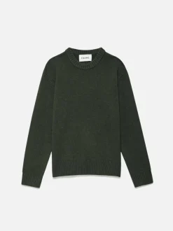 Cashmere Crewneck Sweater in Military Green