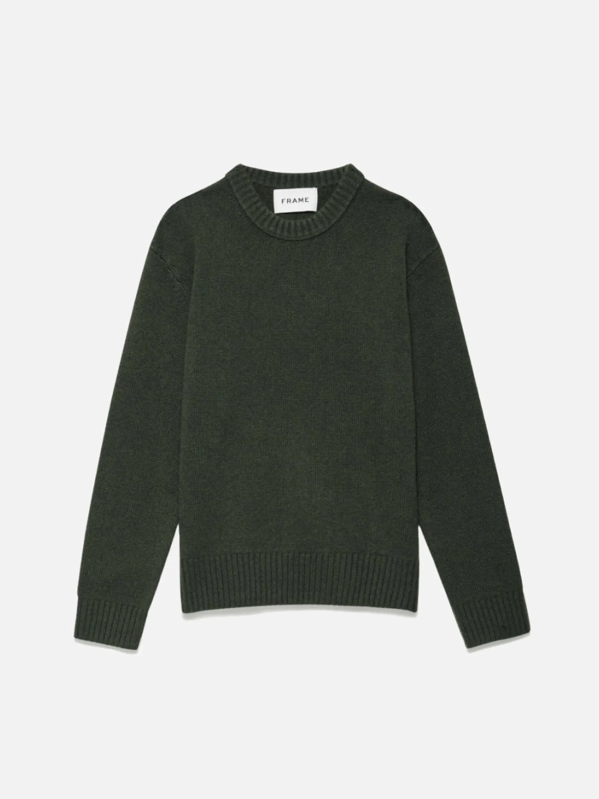 Cashmere Crewneck Sweater in Military Green