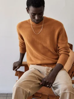 Cashmere Crewneck Sweater in Rust