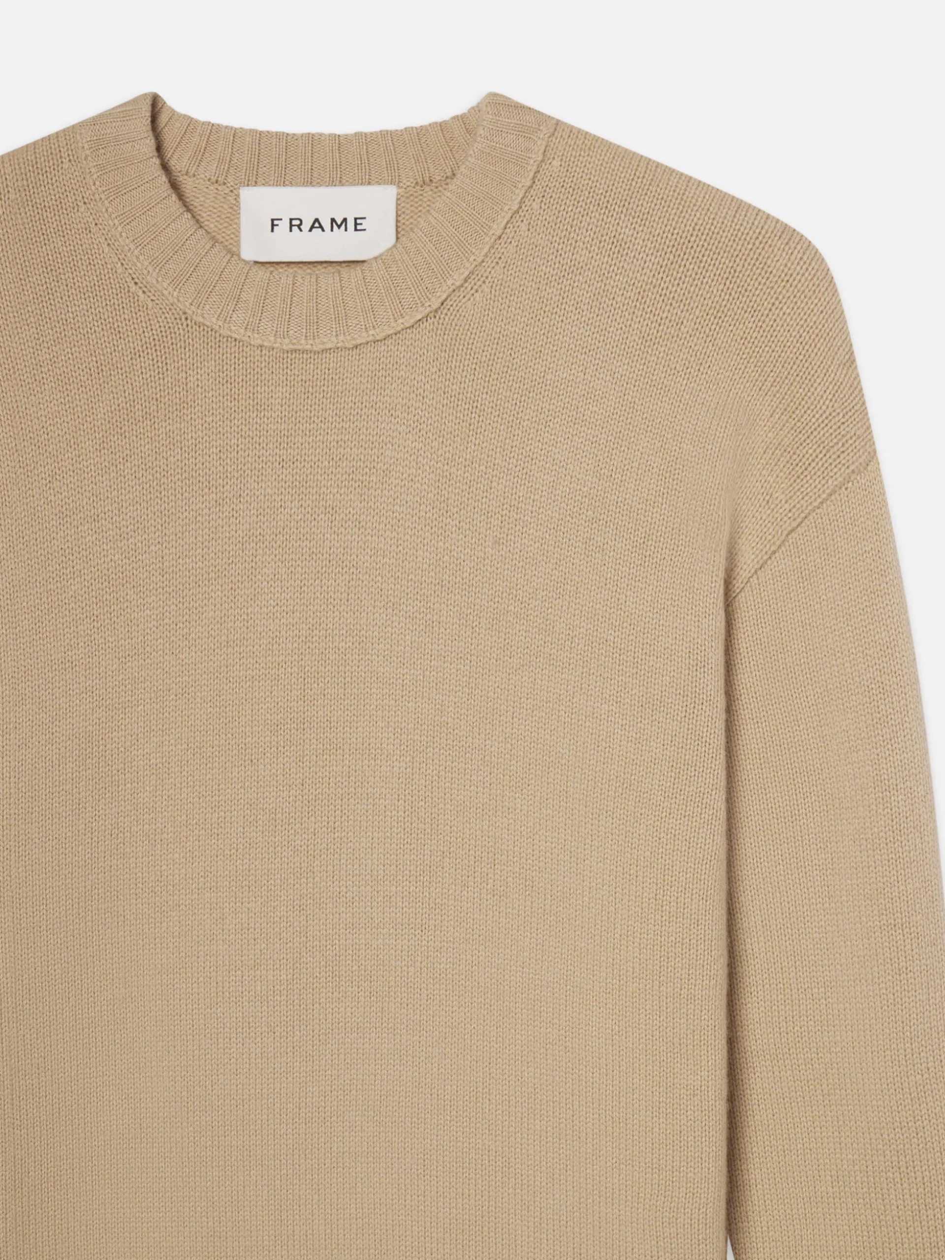Cashmere Crewneck Sweater in Sand Beige