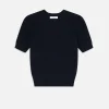 Cashmere Gathered Sweater in Navy
