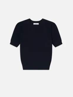 Cashmere Gathered Sweater in Navy