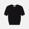 Cashmere Gathered Sweater in Noir