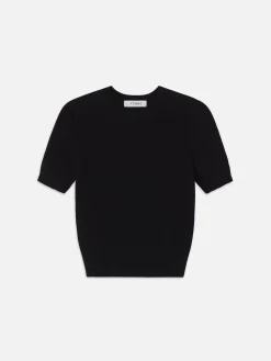 Cashmere Gathered Sweater in Noir