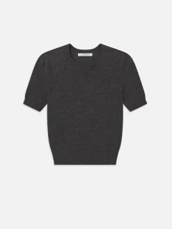 Cashmere Gathered Sweater in Dark Gris Heather