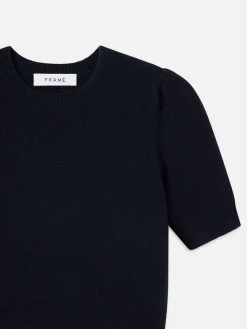 Cashmere Gathered Sweater in Navy
