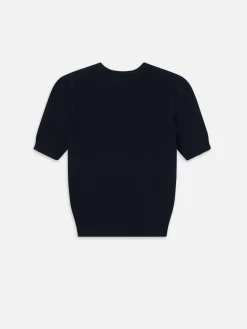Cashmere Gathered Sweater in Navy