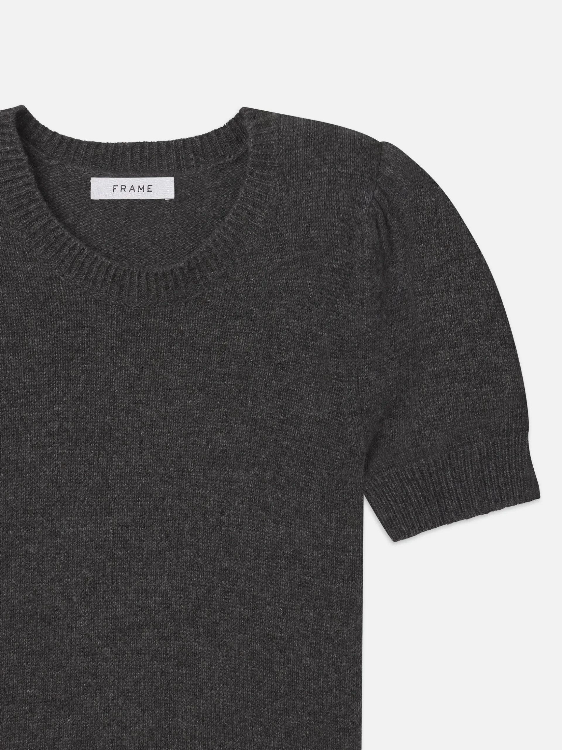 Cashmere Gathered Sweater in Dark Gris Heather