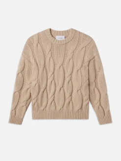 Chunky Cable Sweater in Natural